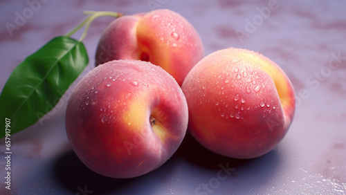 Juicy freshly picked peaches. Background of peaches