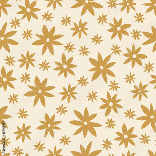 Boho Flower Rust Seamless Pattern