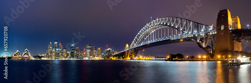Sydney Skyline at night including the Sydney Harbour Bridge and Sydney Opera House panorama © Craig Lambert Photo