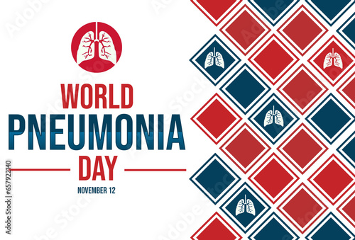 World Pneumonia Day background with lungs and typography on the side.