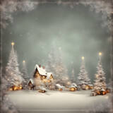 christmas holiday tree in the snow christmas winter festive background merry christmas and happy new year