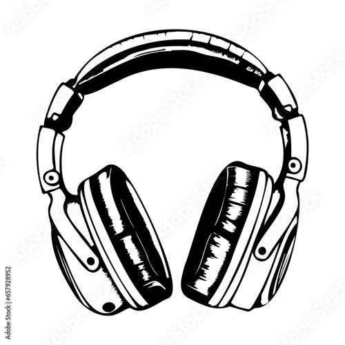 headphone icon vector doodle
