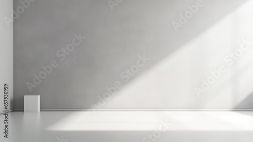 Wallpaper Mural abstract. minimalistic background for product presentation. walls in  large empty room greyish white. can full of sunlight. Loft wall or minimalist wall. Shadow, light from windows to plaster wall. Torontodigital.ca