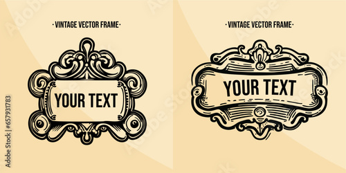 Vintage frame for writing text of message