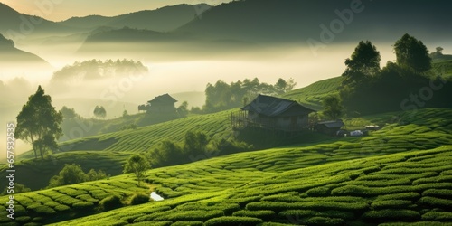 Tea Plantation Landscape. G...