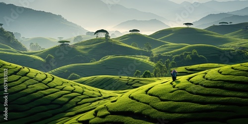 Tea Plantation Landscape. G...
