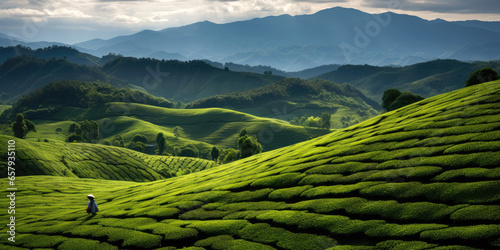 Tea Plantation Landscape. G...