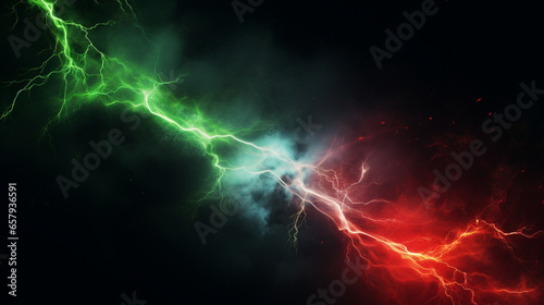 lightning action different sides  namely colored mystical lighting generative ai