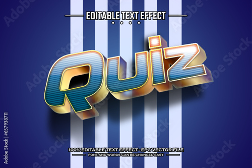 Quiz 3D editable text effect template