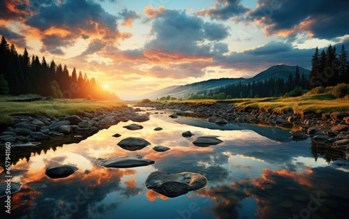 Tranquil landscape. Generat...