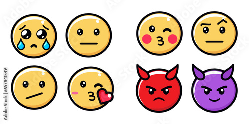 Internet cute and different emojis -  Emoticon