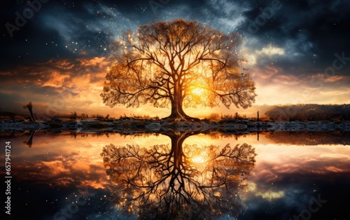 Tranquil landscape. Generat...
