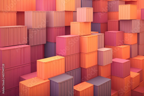 Illustration colorful background square freight storage design block texture shape box cube pattern business