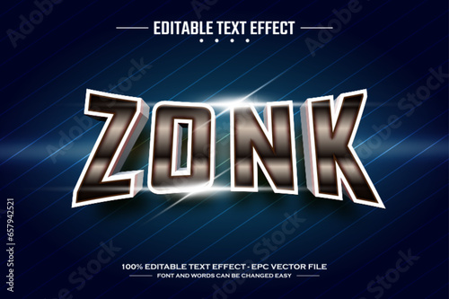 Zonk 3D editable text effect template photo