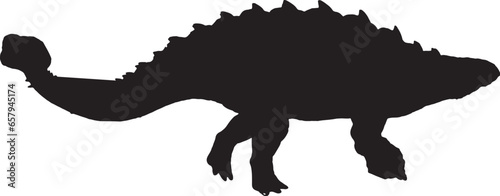 ankylosaurus black silhouette isolated background