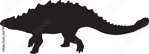 ankylosaurus black silhouette isolated background