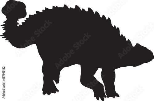 ankylosaurus black silhouette isolated background