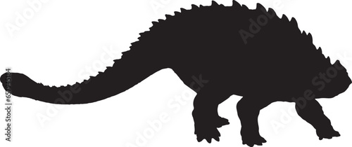 ankylosaurus black silhouette isolated background