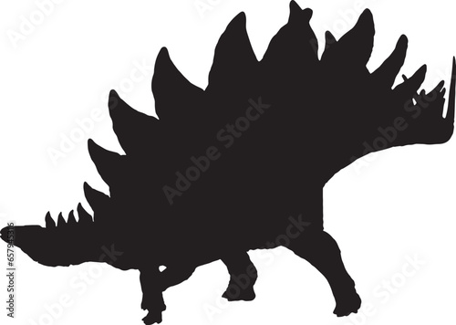 stegosaurus  black silhouette isolated background
