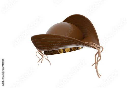 Chapéu de Couro Cangaceiro Lampião com flor artesanato para campanhas do nordeste nordestino  png sem fundo