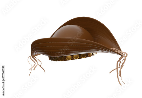 Chapéu de Couro Cangaceiro Lampião com flor artesanato para campanhas do nordeste nordestino  png sem fundo