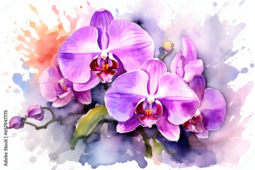 Obraz premium beautiful flowers blooming in watercolor style