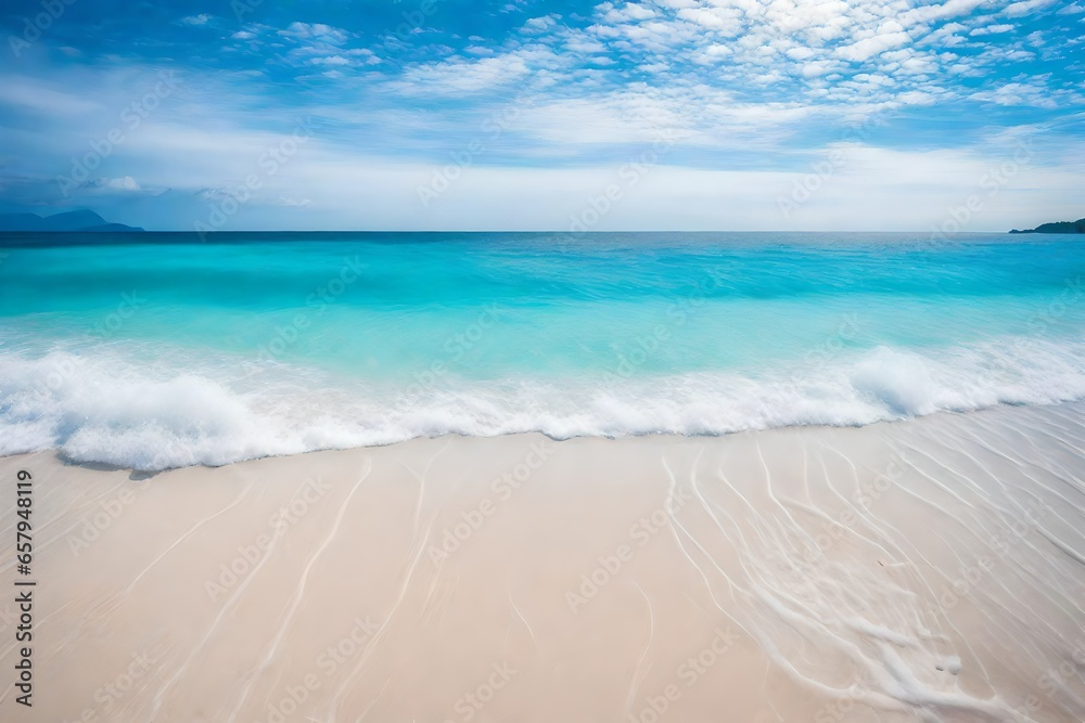 beach with clear blue water and white sand