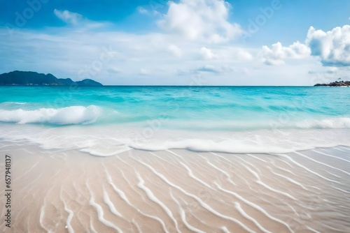 beach with clear blue water and white sand