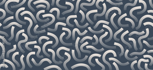Gradient doodle pattern. Funny pattern. Curved lines isolated on blue background.