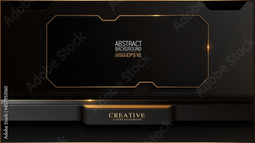 Elegant Modern Black and Gold, Luxury Abstract Background for Apps, Websites, Banners and Picture Frames, Dynamic Captivating Shimmering Golden Light