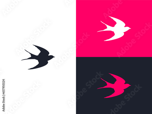 Swallow bird logo icon vector template 