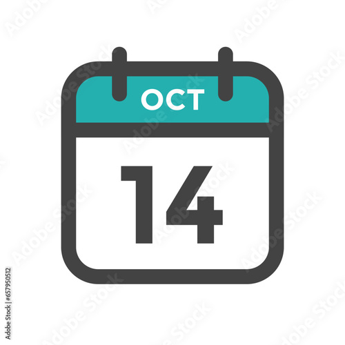 October 14 Calendar Day or Calender Date for Deadlines or Appointment