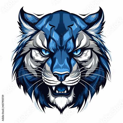 wildcat head illustration isolated on white photo