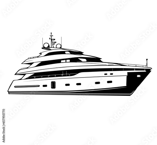 Yacht isolated on white background