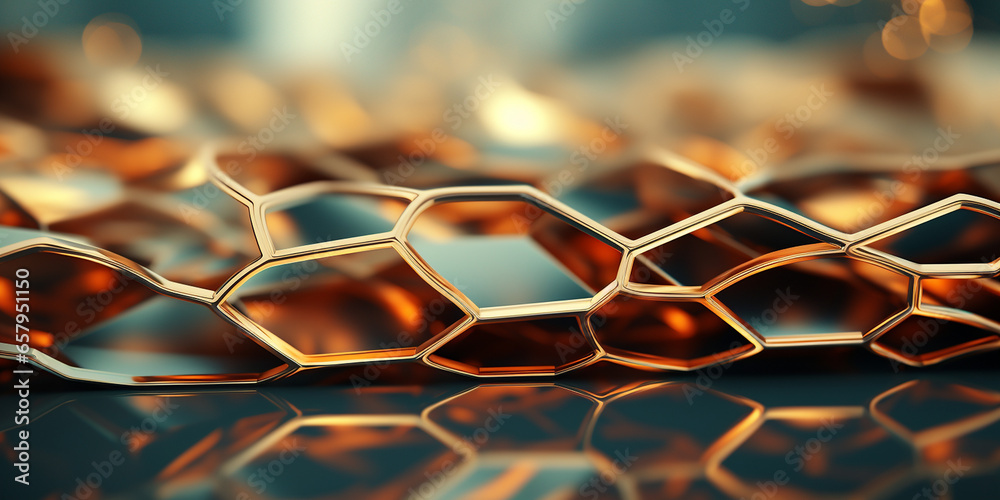 Viele wunderschöne bunte Glas Teile in 3D Waben als Hintergundmotiv im Querformat für Banner, ai generativ Viele wunderschöne bunte Glas Teile in 3D Waben als Hintergundmotiv im Querformat für Banner, ai generativ