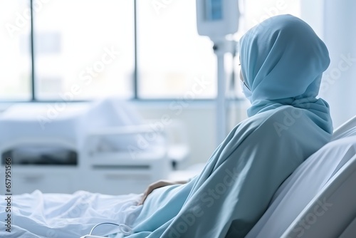 lonely accident patients injury woman on bed patients in hospital want to go home medical ai generate