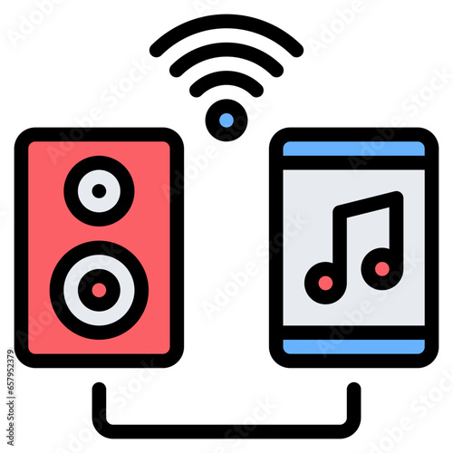 Bluetooth Speaker Icon, Filled Line style icon vector illustration, Suitable for website, mobile app, print, presentation, infographic and any other project.