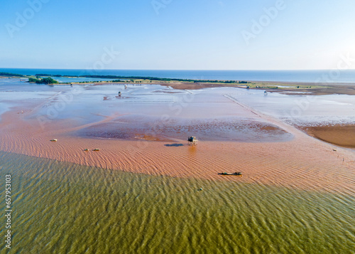 Very nice aerial view of coastal district of Giao Thuy, Namdinh province, Vietnam photo