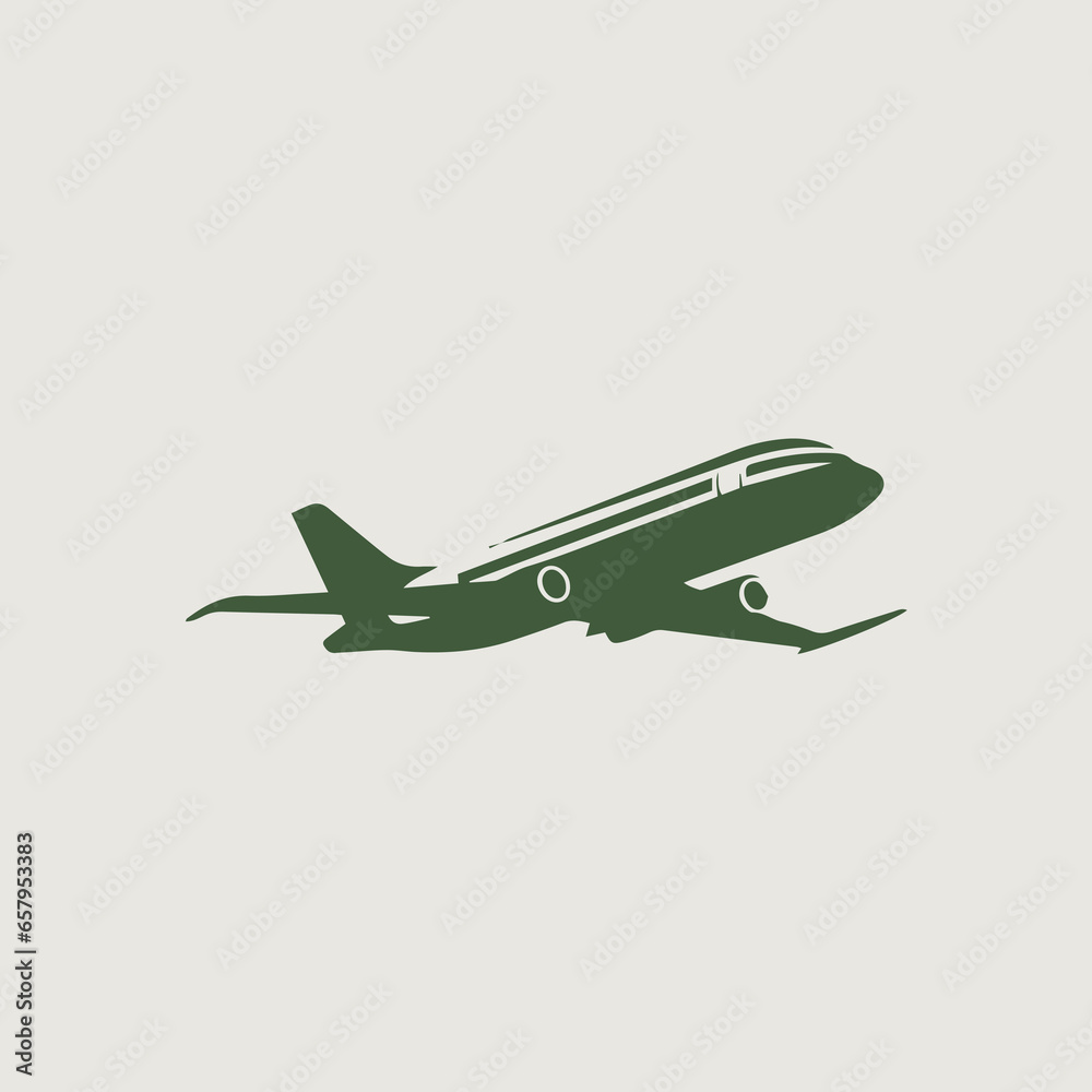 飛行機をシンボリックに用いたシンプルなロゴのベクター画像