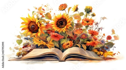 book with sunflower