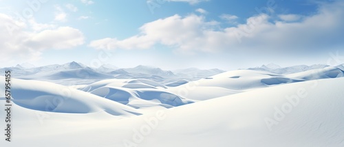 A wide image of a snowy meadow