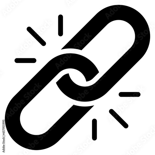 Broken Link Icon, Glyph style icon vector illustration, Suitable for website, mobile app, print, presentation, infographic and any other project.