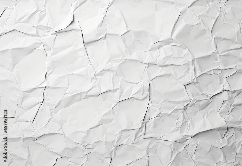 Crumpled white paper, paper texture, created with AI