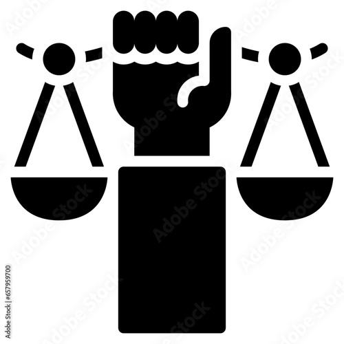 Justice Icon, Glyph style icon vector illustration, Suitable for website, mobile app, print, presentation, infographic and any other project.