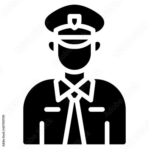 Police Icon, Glyph style icon vector illustration, Suitable for website, mobile app, print, presentation, infographic and any other project.