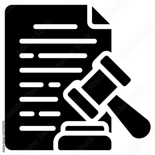 Legal Document Icon, Glyph style icon vector illustration, Suitable for website, mobile app, print, presentation, infographic and any other project.
