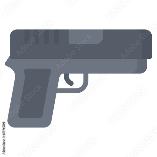 Gun Icon, Flat style icon vector illustration, Suitable for website, mobile app, print, presentation, infographic and any other project.
