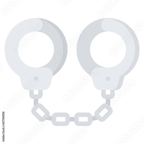 Handcuffs Icon, Flat style icon vector illustration, Suitable for website, mobile app, print, presentation, infographic and any other project.