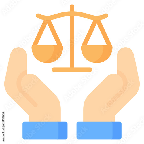 Justice Icon, Flat style icon vector illustration, Suitable for website, mobile app, print, presentation, infographic and any other project.