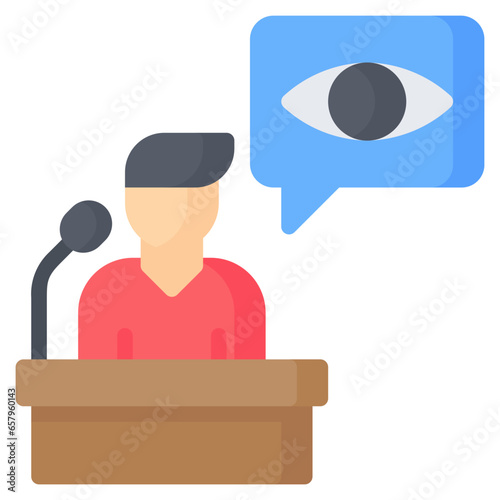 Witness Icon, Flat style icon vector illustration, Suitable for website, mobile app, print, presentation, infographic and any other project.